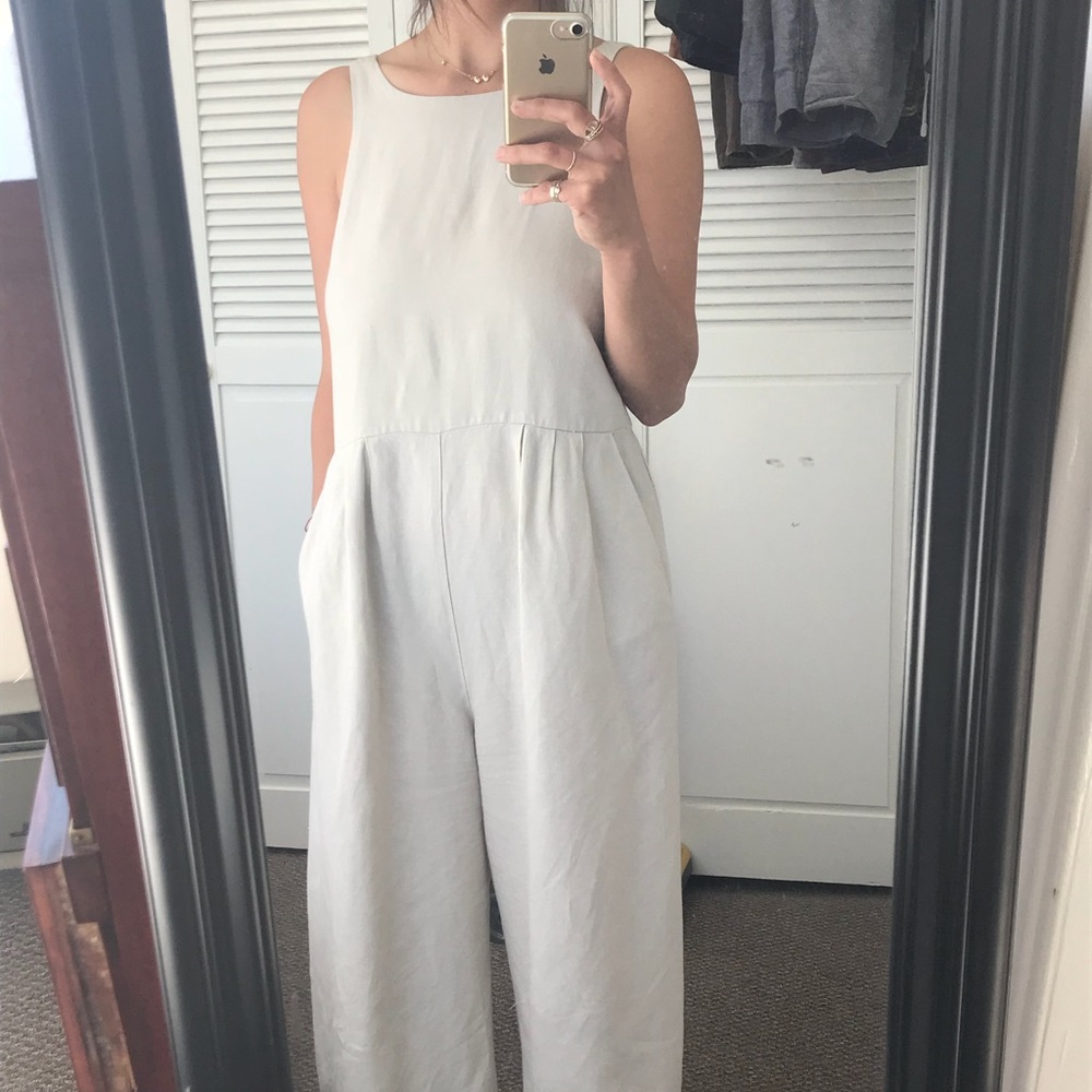SOLD First Rite SS16 Crop Pantsuit Neutral - Picture 2 of 4